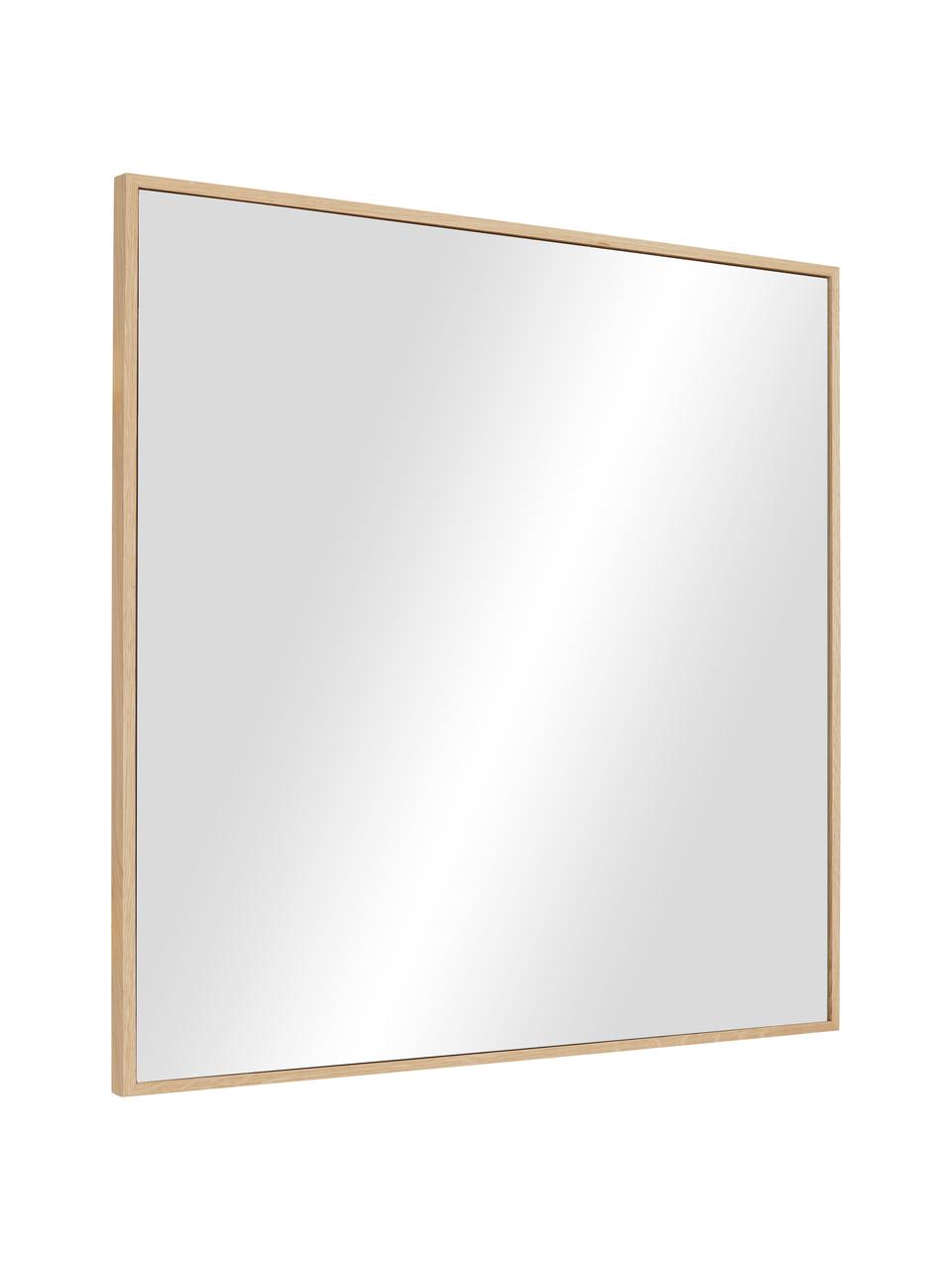 Eckiger Wandspiegel Avery mit braunem Eichenholzrahmen, Rahmen: Eichenholz, FSC-zertifizi, Spiegelfläche: Spiegelglas, Eichenholz, B 55 x H 55 cm