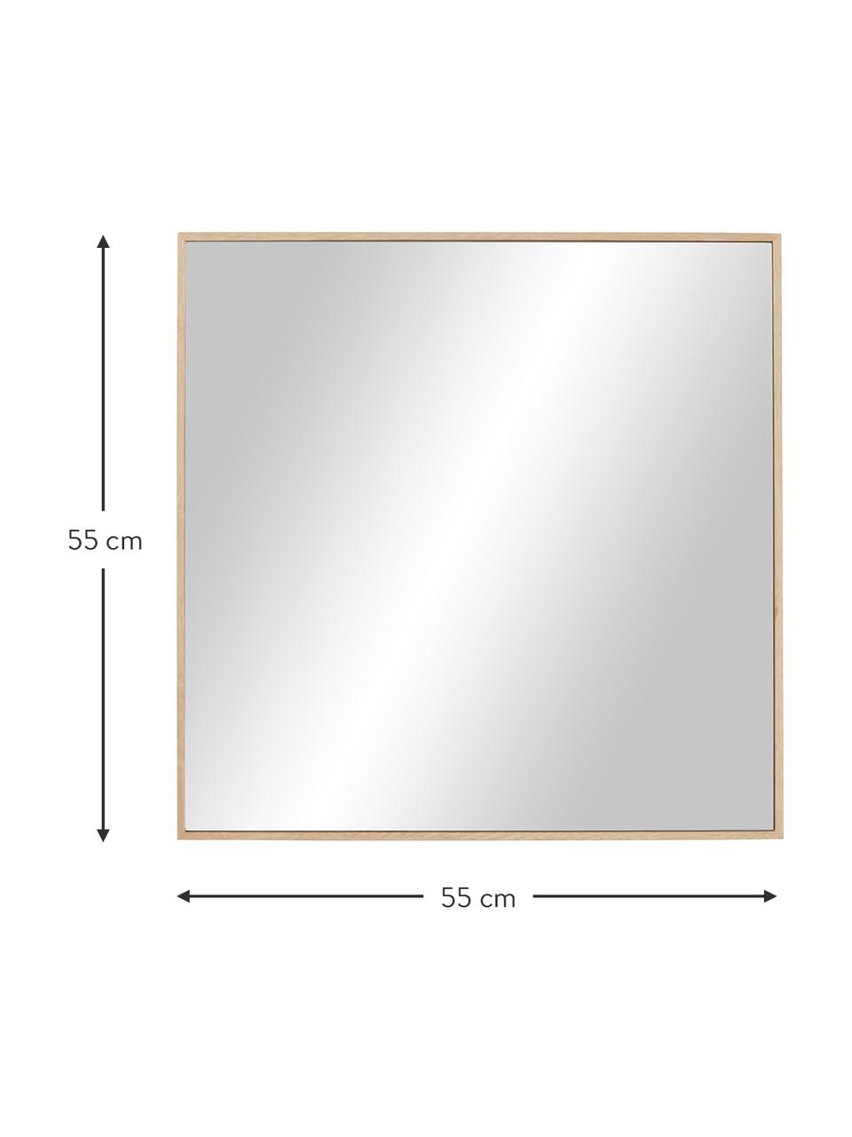 Čtvercové nástěnné zrcadlo  s hnědým dřevěným rámem Avery, Dubové dřevo, Š 55 cm, V 55 cm