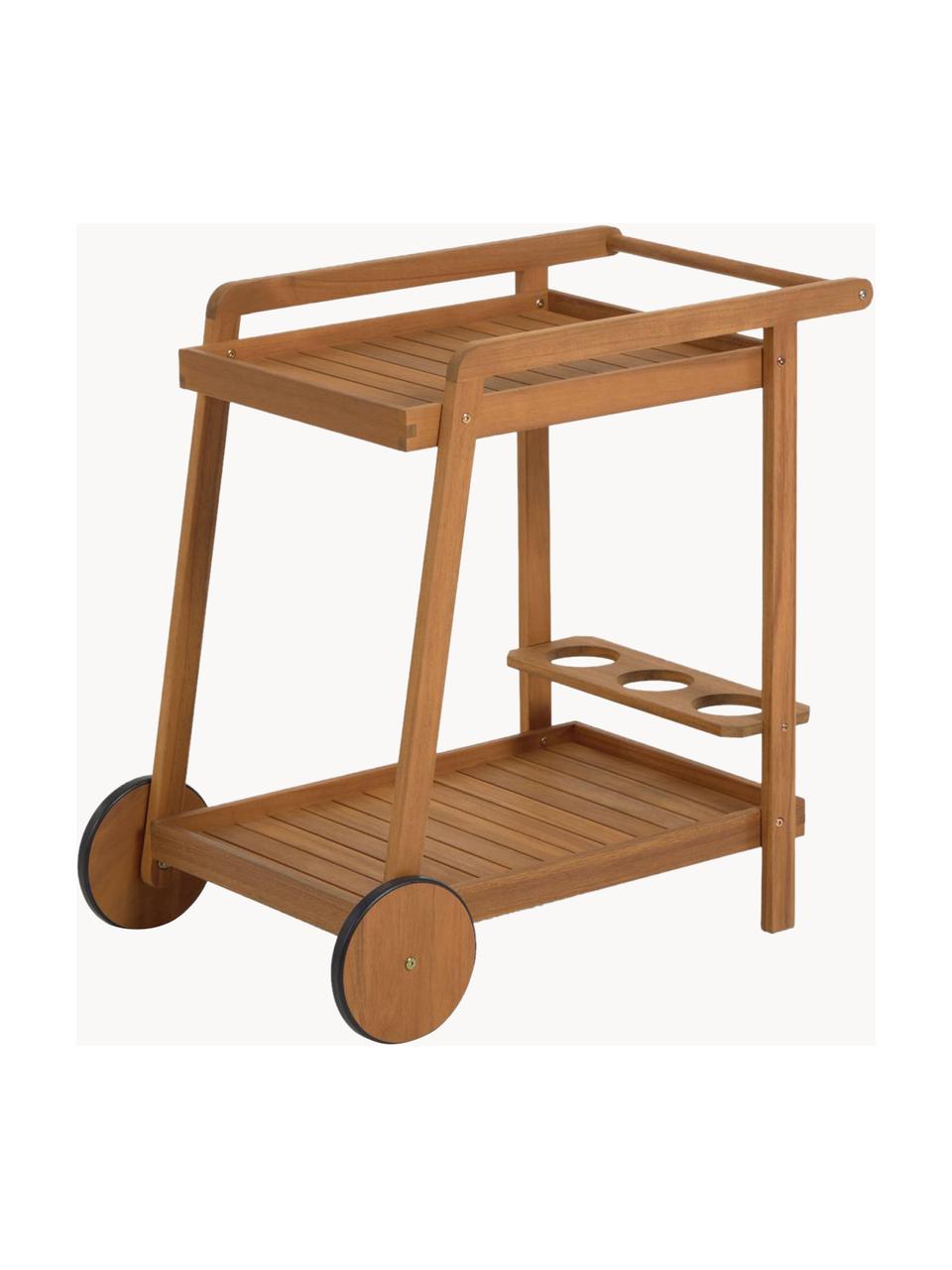 Barový vozík z akáciového dřeva Felisa, 100 % akáciové dřevo, Akáciové dřevo, Š 55 cm, V 82 cm