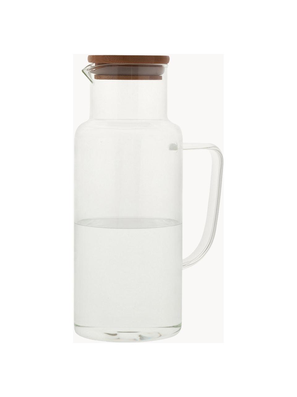 Caraffa con coperchio in bambù Jarro, 1 L, Coperchio: bambù, Trasparente, 1 L