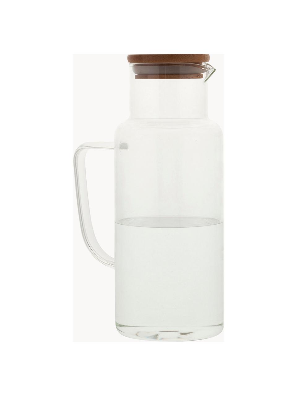 Carafe avec couvercle bambou Jarro, 1 L, Transparent, 1 L