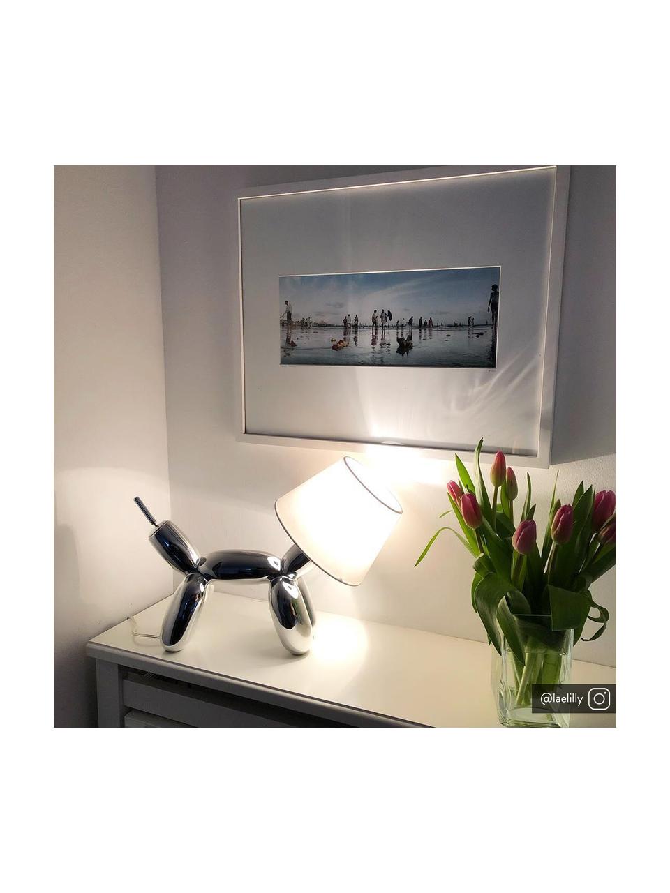Lámpara de mesa de diseño Doggy, Cromo, blanco, An 40 x Al 30 cm