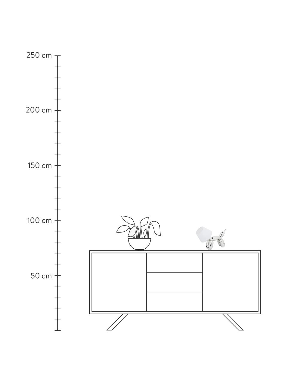 Design tafellamp Doggy, Lampvoet: kunsthars, Chroomkleurig, wit, 40 x 30 cm