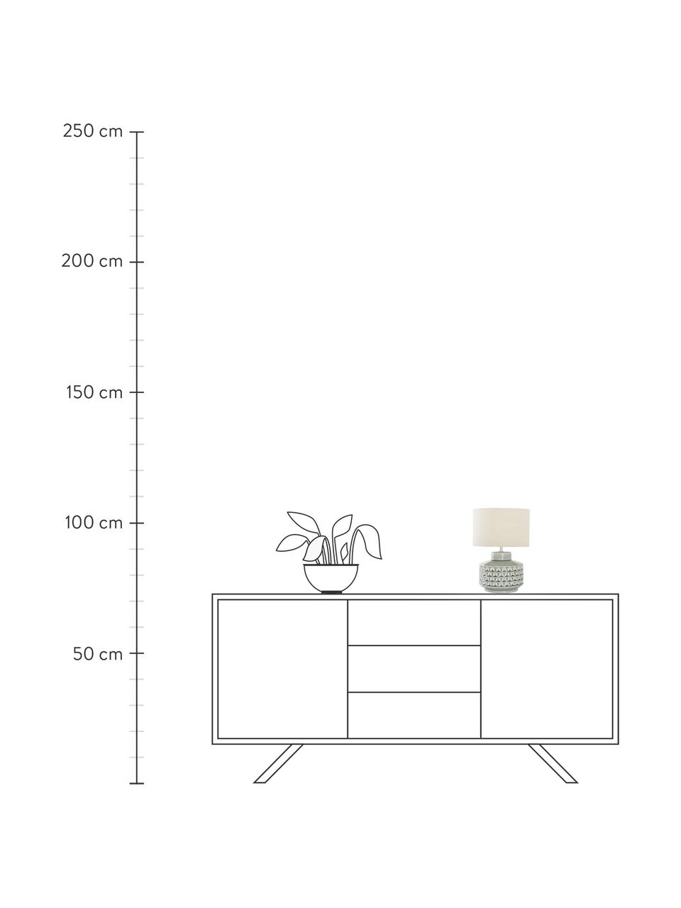 Lámpara de mesa pequeña de cerámica Monica, Pantalla: lino, Cable: plástico, Beige, gris, Ø 23 x Al 33 cm