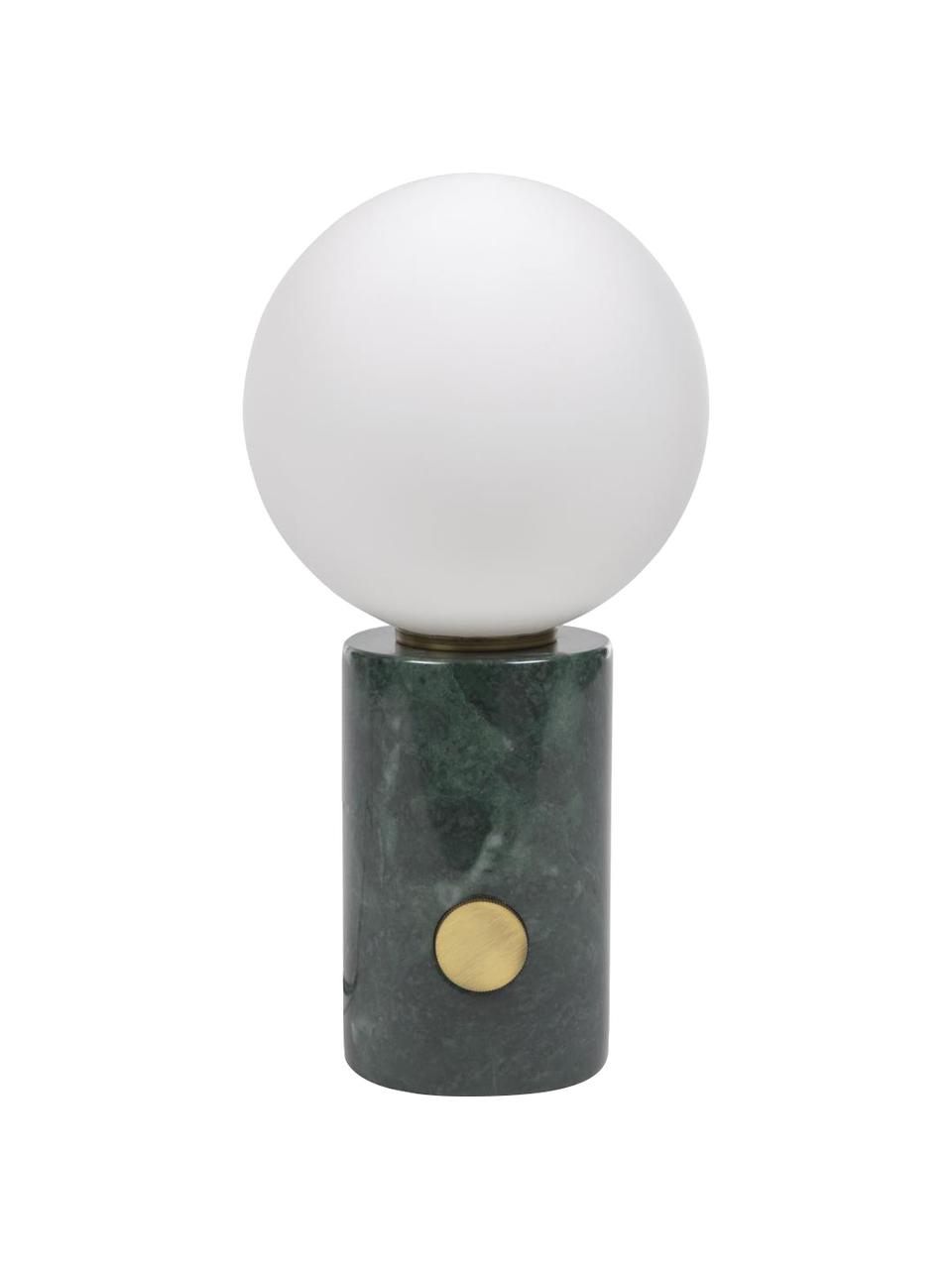 Lampa stołowa z marmurową podstawą Lonela, Biały, zielony, marmurowy, Ø 15 x W 29 cm