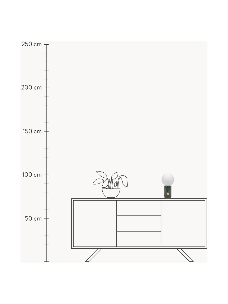 Klein nachtlampje Lonela met marmeren voet, Lampenkap: glas, Lampvoet: marmer, Wit, groen, gemarmerd, Ø 15 x H 29 cm