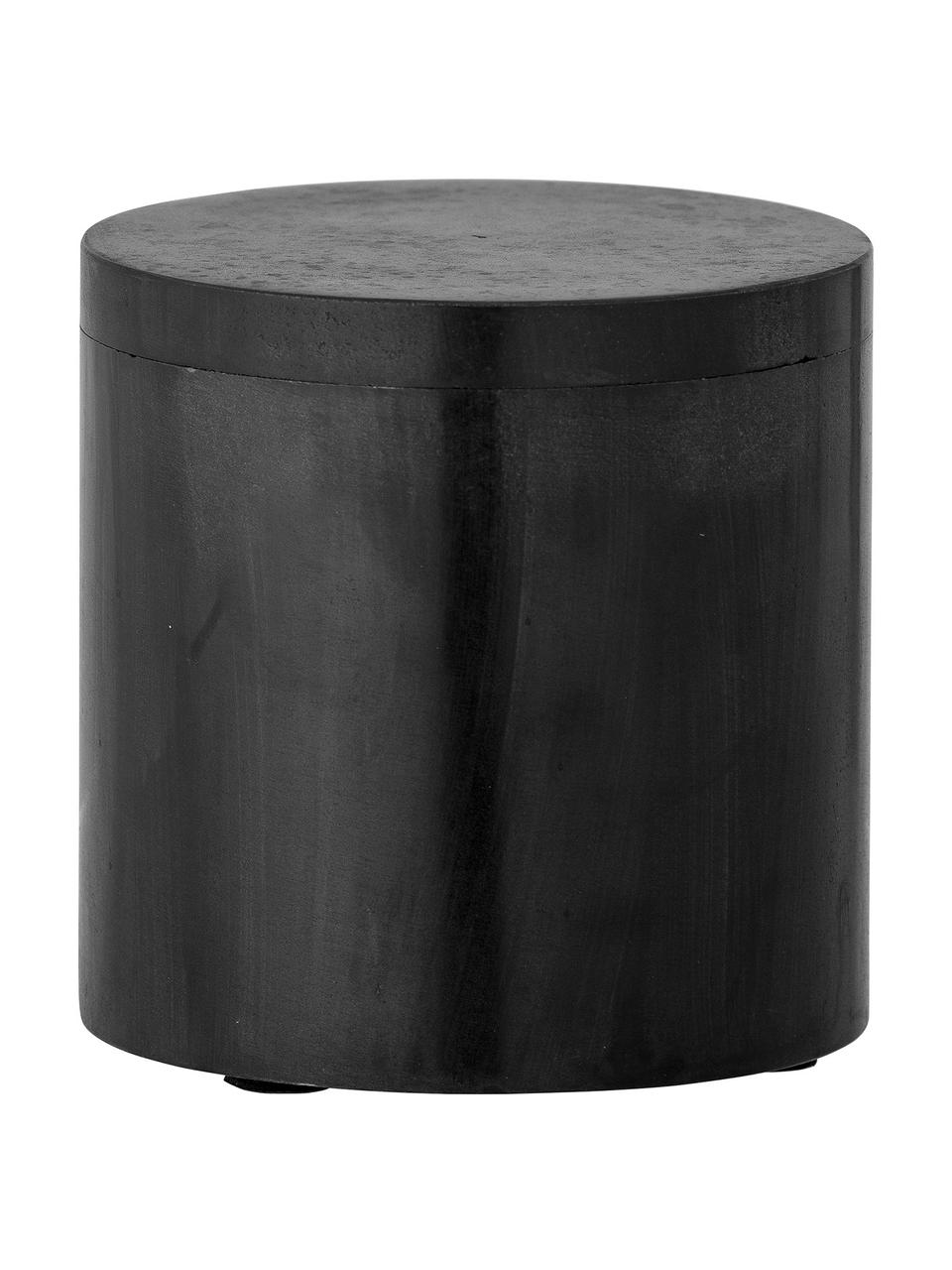 Malá škatuľka na bižutériu Minori, Skala vápencová, Čierna, Ø 10 x V 10 cm