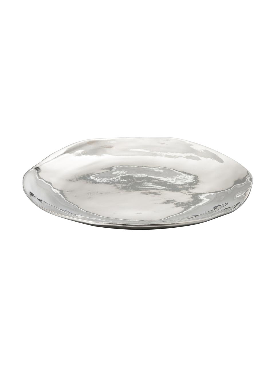 Teller-Set Imperfect in Silber, 3-tlg., Porzellan, beschichtet, Silberfarben, Sondergrößen