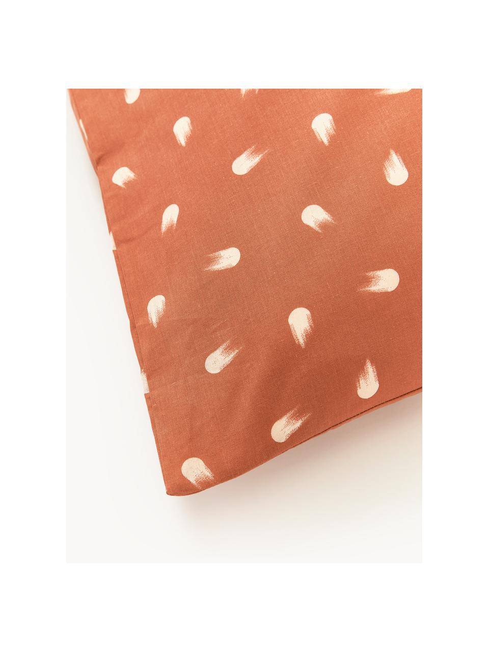 Baumwoll-Kopfkissenbezug Amma mit Tupfen-Muster, Webart: Renforcé Fadendichte 144 , Terrakotta, B 40 x L 80 cm