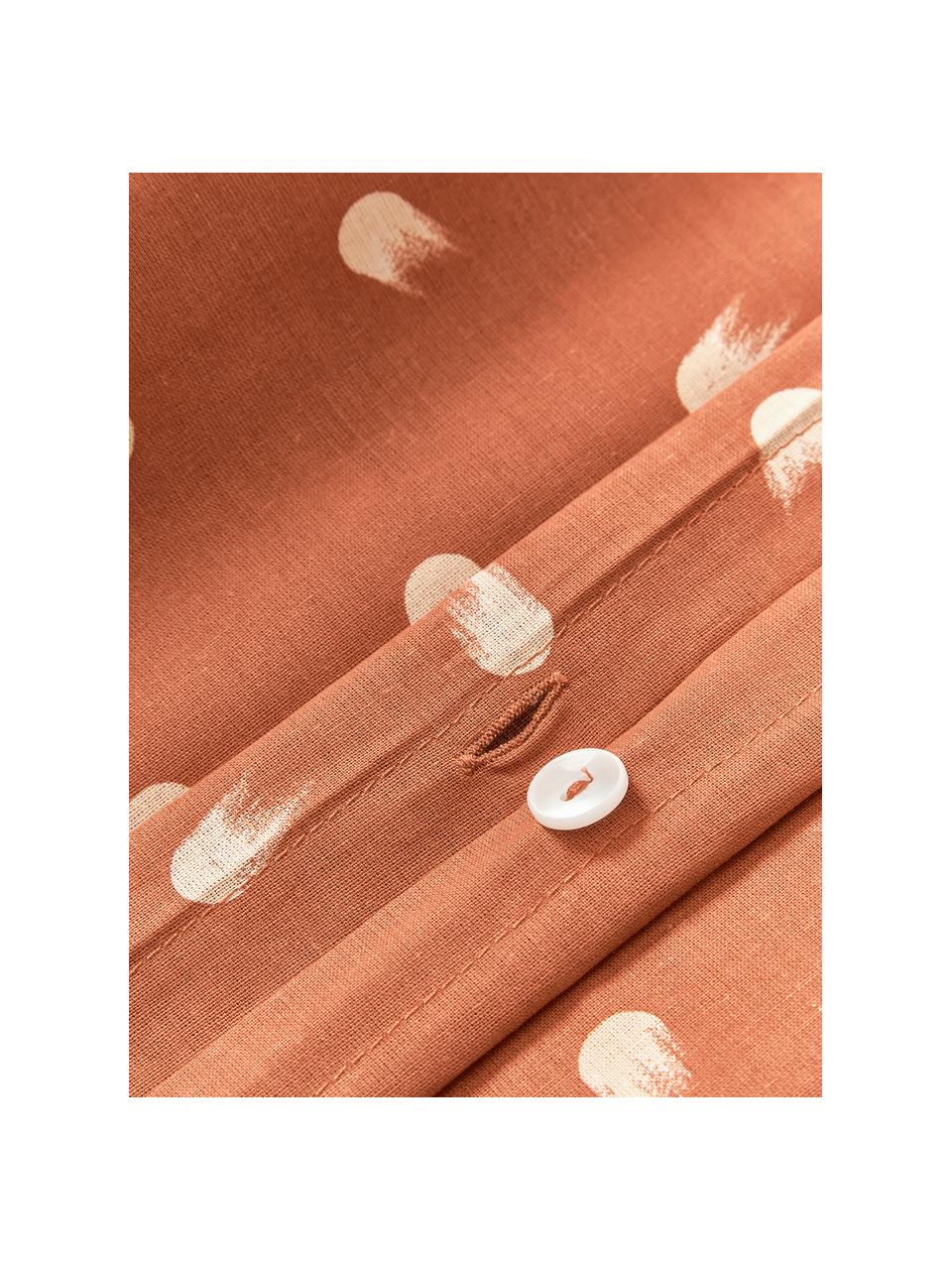Funda de almohada de algodón a lunares Amma, Terracota, An 45 x L 110 cm