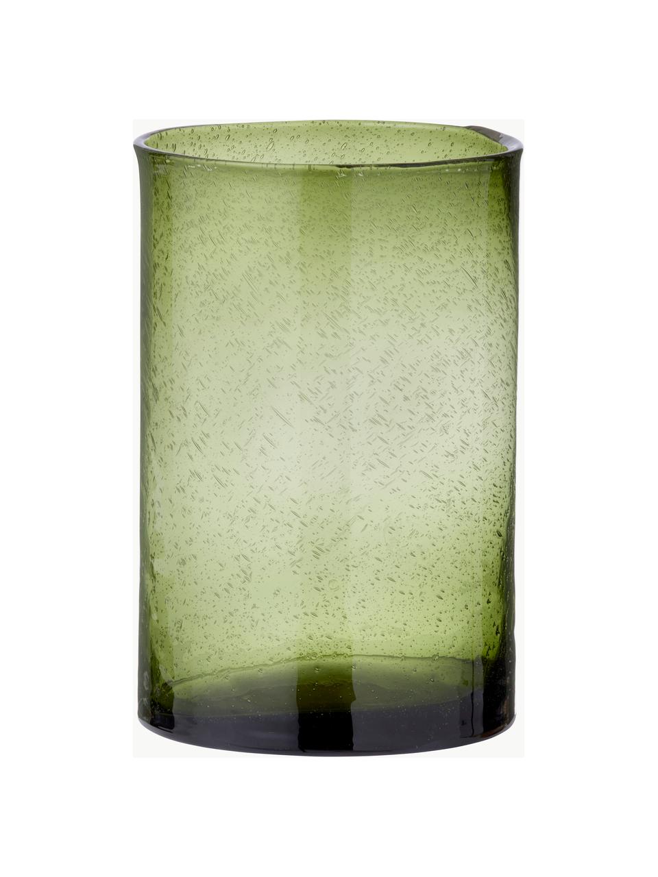 Sklenená váza Salon, V 26 cm, Sklo, Zelená, polopriehľadná, Ø 17 x V 26 cm