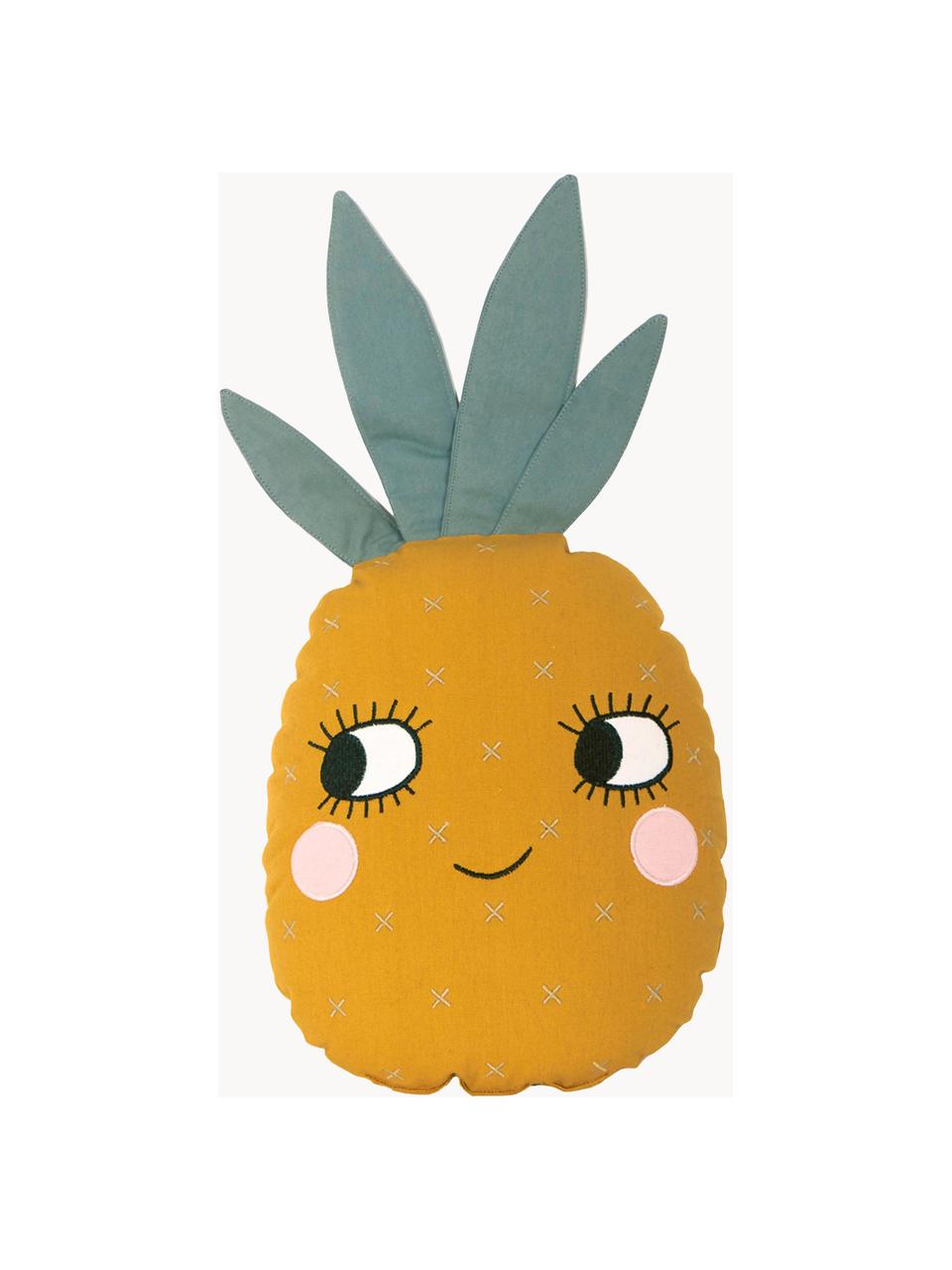 Vankúš z bavlny s výplňou Pineapple, Oranžová, šalviová, Š 30 x D 56 cm