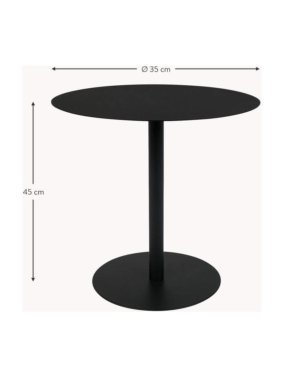 Kovový pomocný stolík Snow, Kov s práškovým náterom, Čierna, Ø 35 x V 45 cm