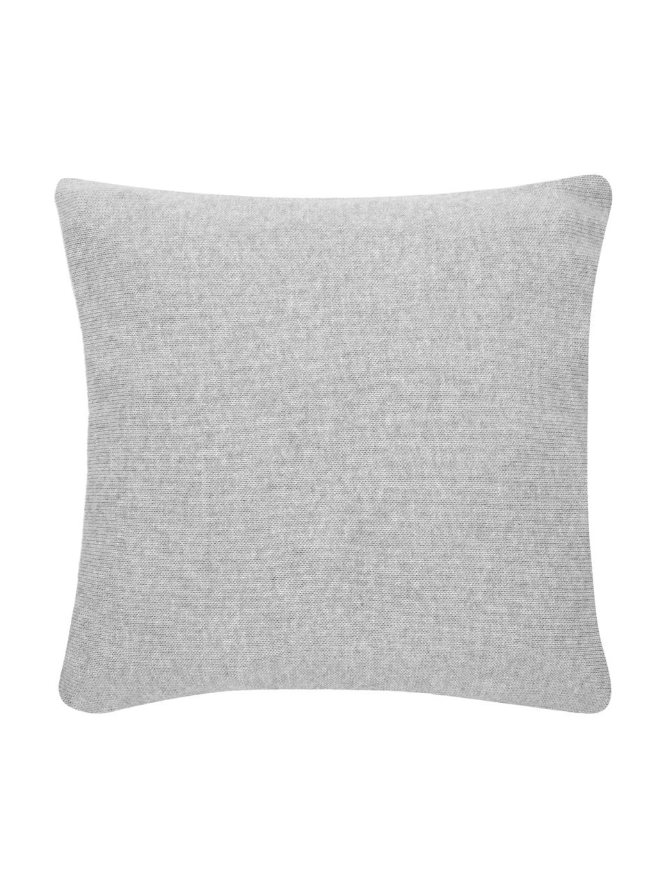 Housse de coussin 40x40 tricot Elly, Gris clair