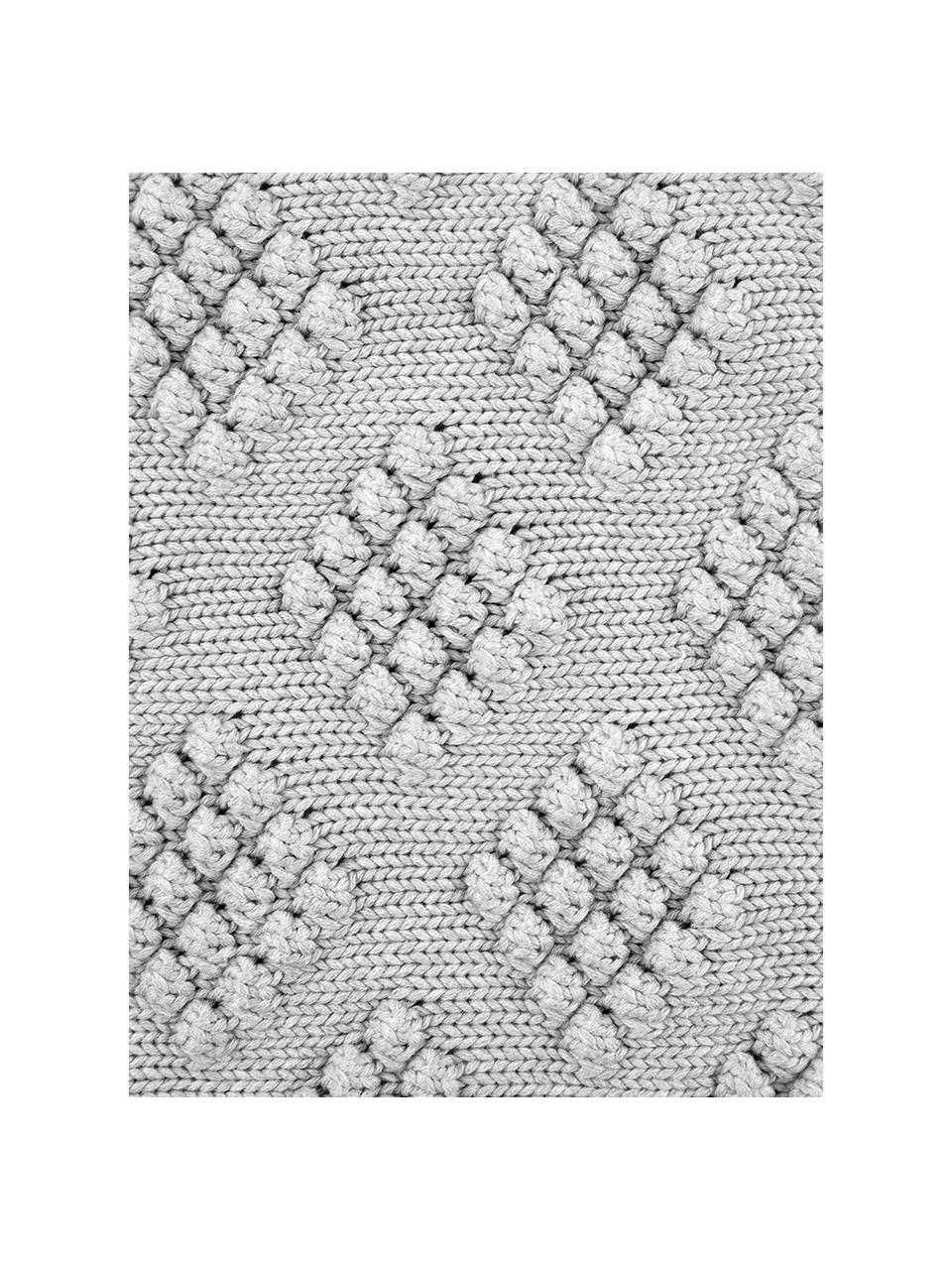 Housse de coussin 40x40 tricot Elly, Gris clair