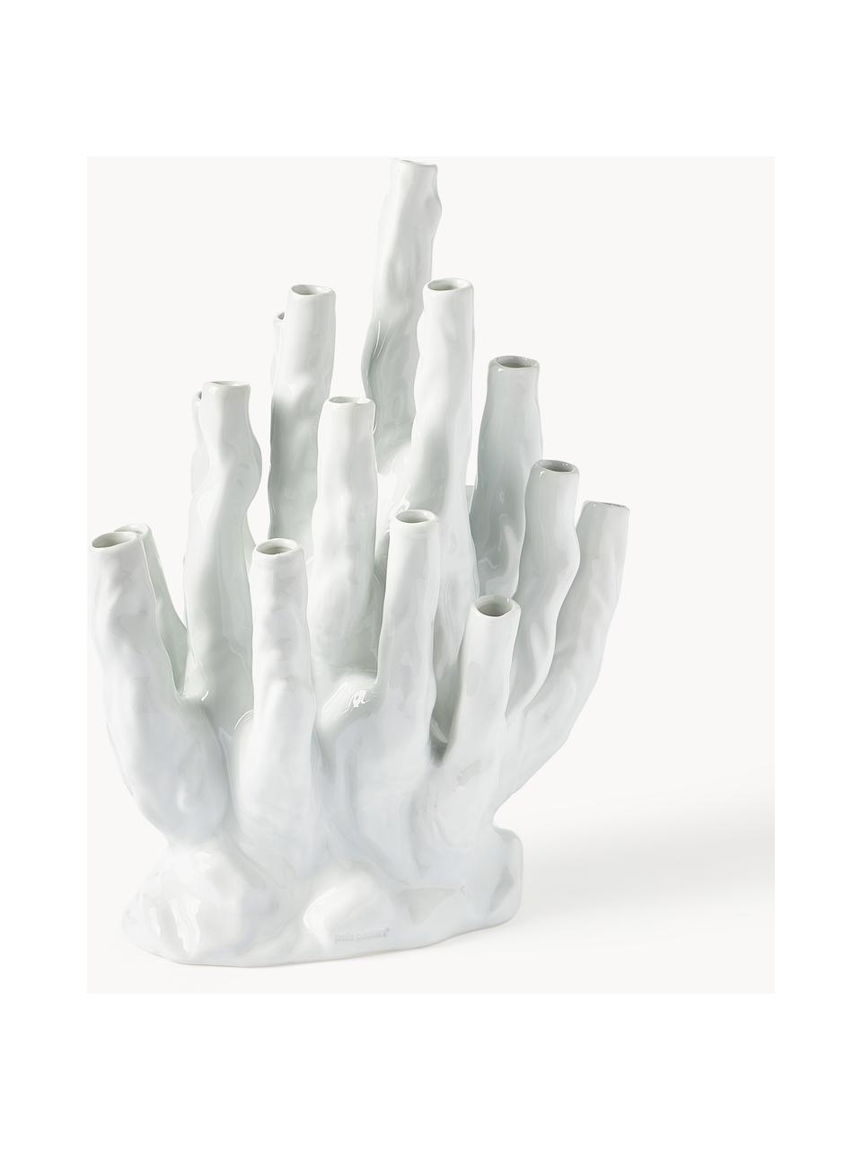 Designová porcelánová váza Coral, Porcelán, Tlumeně bílá, Š 30 cm, V 40 cm