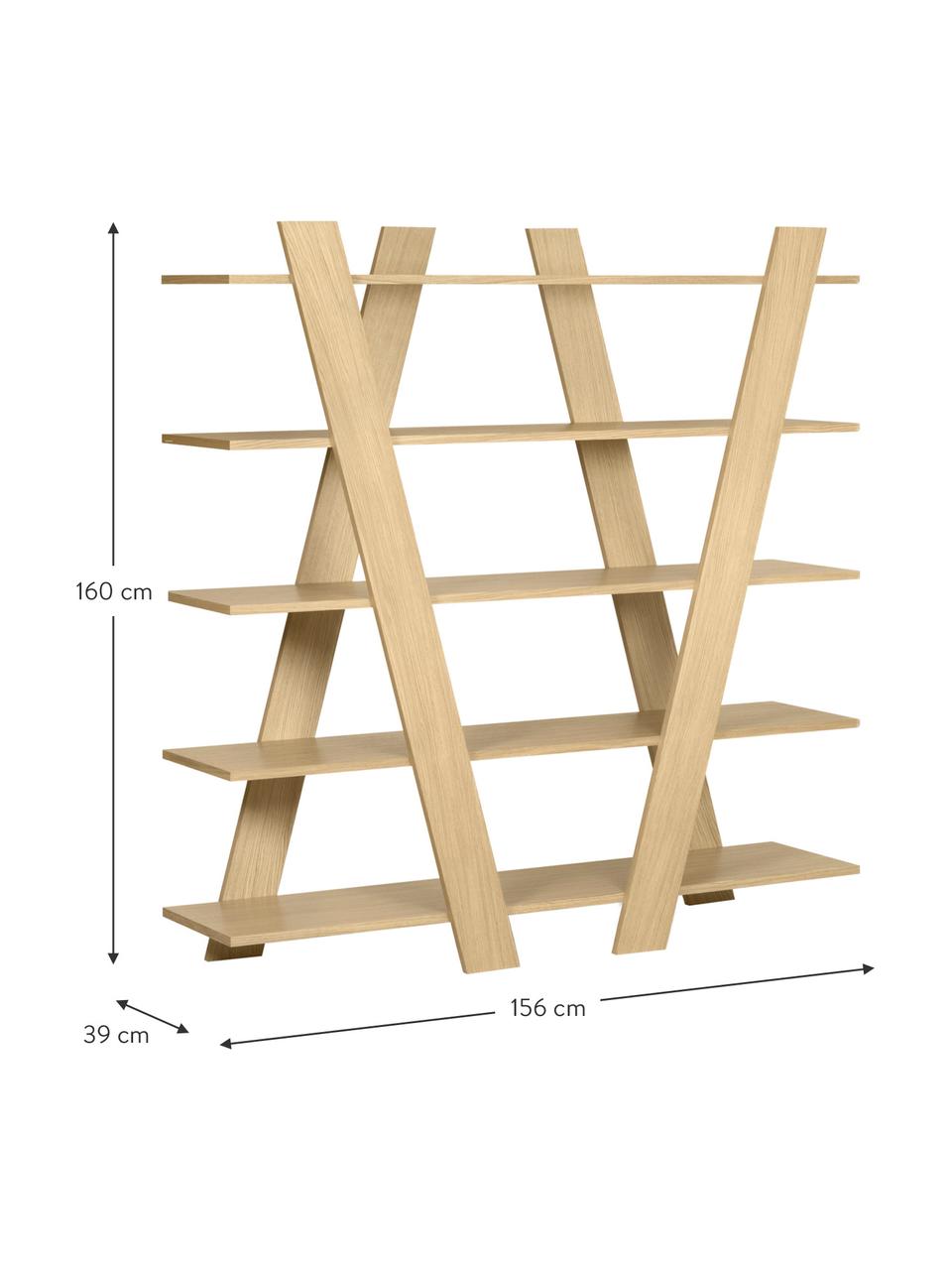 Design-Standregal Blow in Holzoptik, Eichenholz, 156 x 160 cm