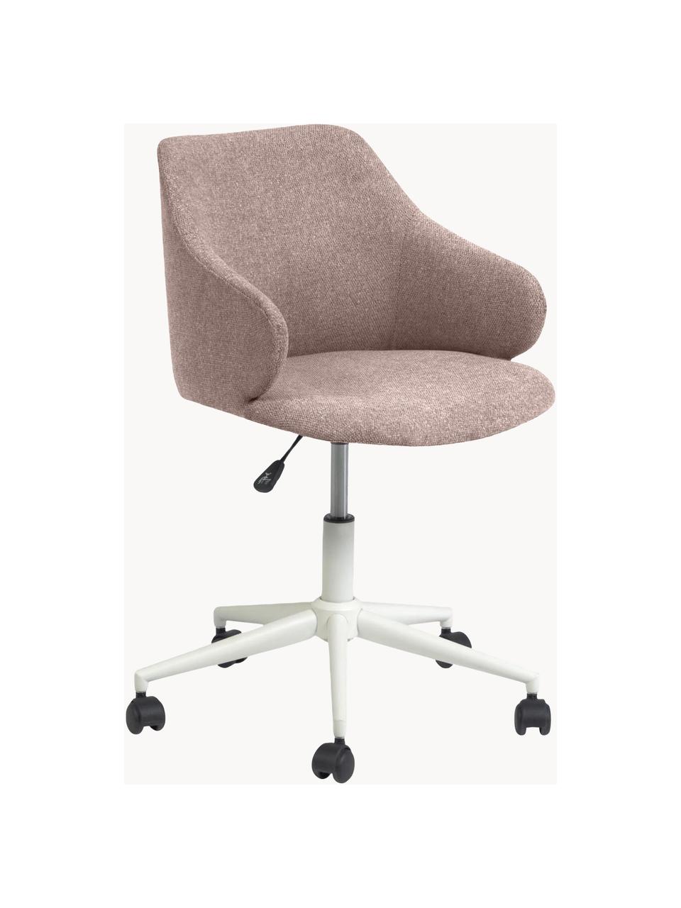 Gestoffeerde bureaustoel Einara, in hoogte verstelbaar, Bekleding: polyester, Frame: gecoat staal, Wieltjes: polypropyleen, Geweven stof roze, B 64 x H 64 cm