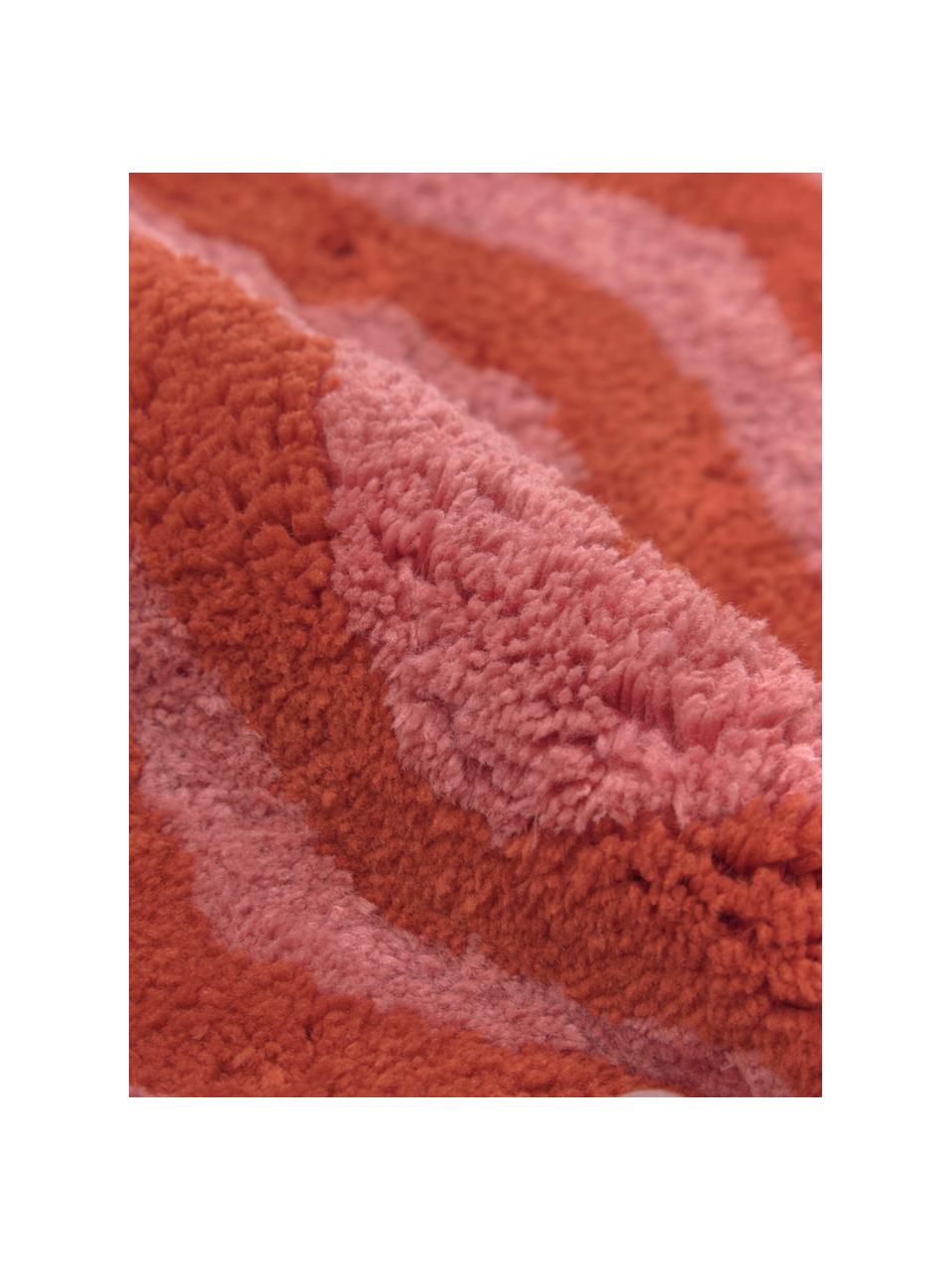 Zachte kussenhoes Gaja in rood/roze, Rood, roze, B 45 x L 45 cm
