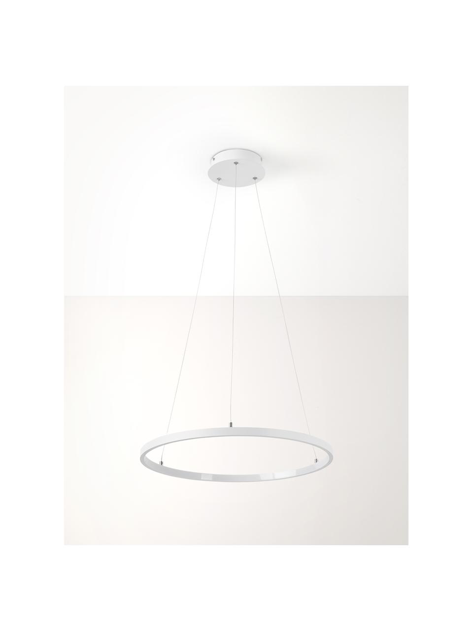 LED-Pendelleuchte Breda, Lampenschirm: Metall, beschichtet, Baldachin: Metall, beschichtet, Weiss, Ø 50 x H 150 cm