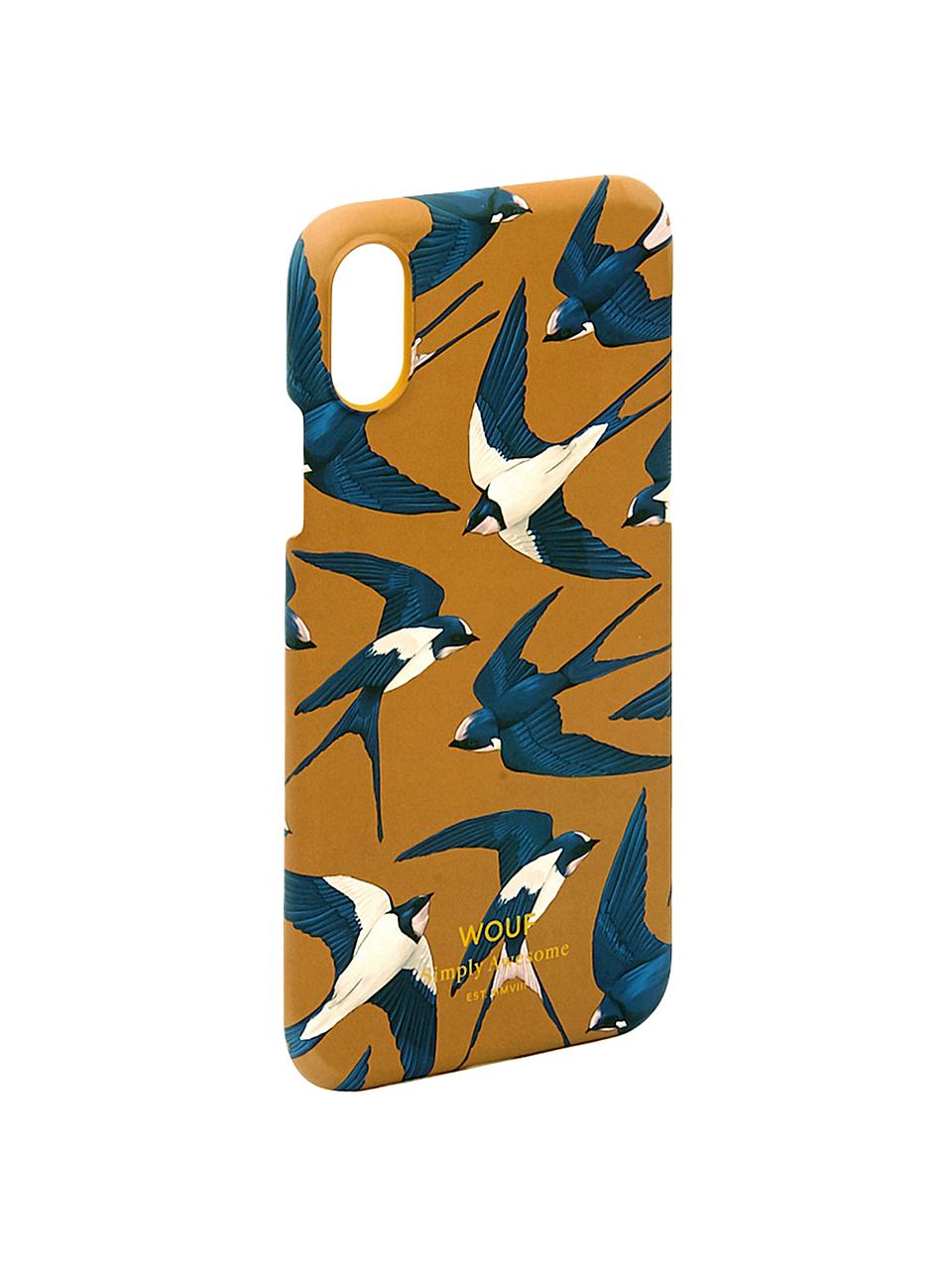 Coque Swallow pour iPhone X, Orange, bleu, beige