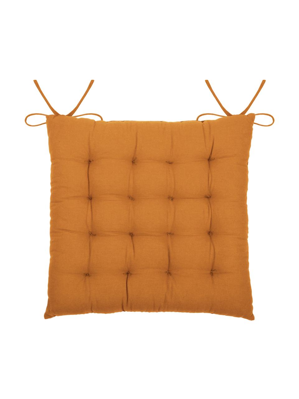 Cojín de asiento con estructura gofre Gopher, Funda: 100% algodón, Amarillo, An 40 x L 40 cm