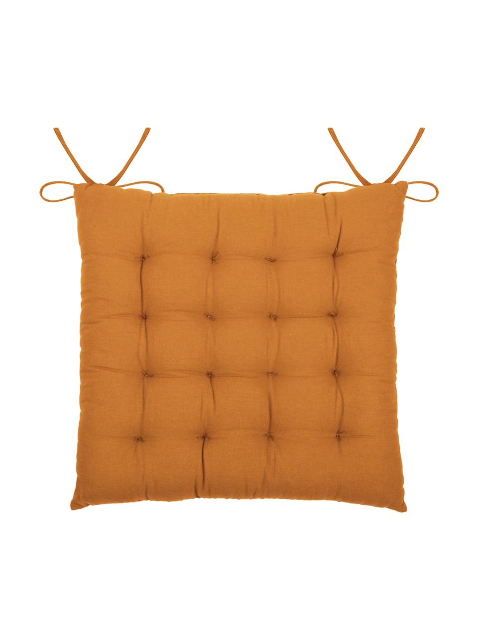 Waffelpiqué-Sitzkissen Gopher, Bezug: 100% Baumwolle, Senfgelb, 40 x 40 cm