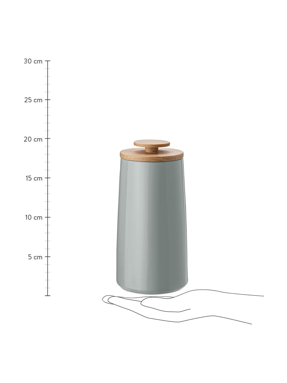 Dóza Emma, V 20 cm, Šedá, bukové dřevo, Objem 300 g
