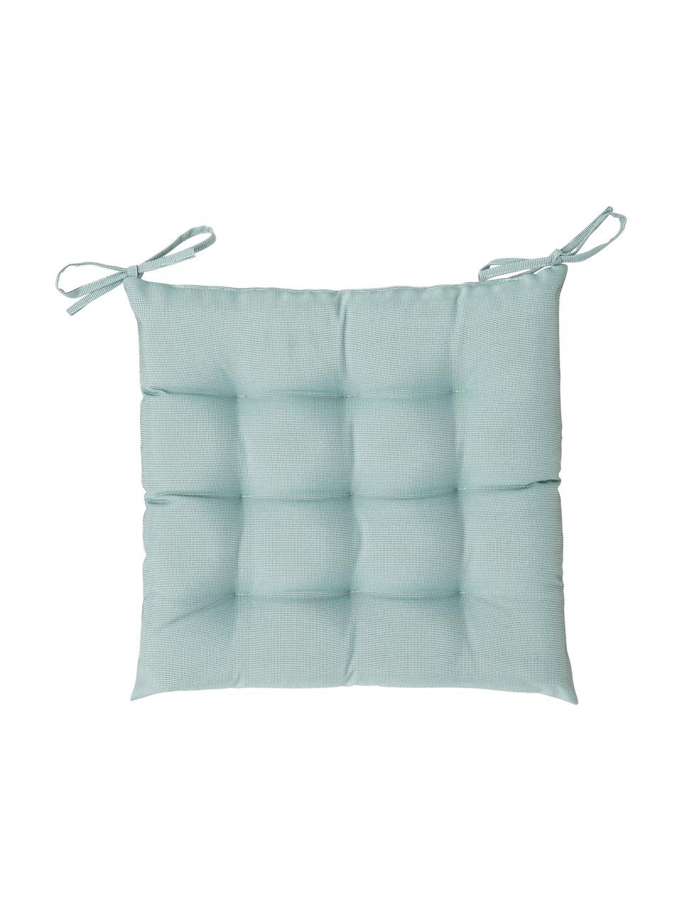 Zweifarbig gewebtes Outdoor-Sitzkissen St. Maxime, 100% Polyester, Mintgrün, B 38 x L 38 cm