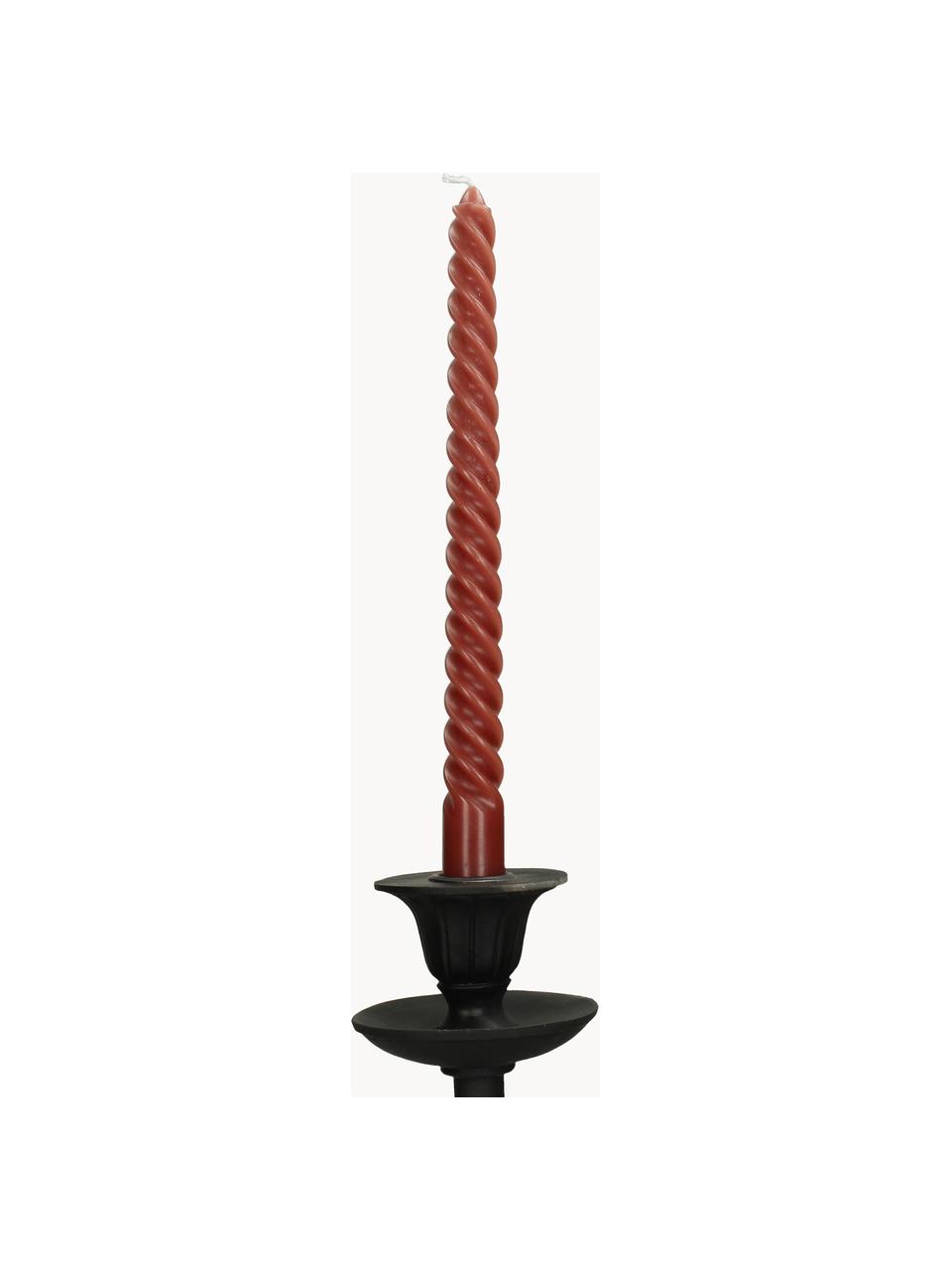 Chandelles Twisted, 4 pièces, Cire, Lie de vin, long. 26 cm