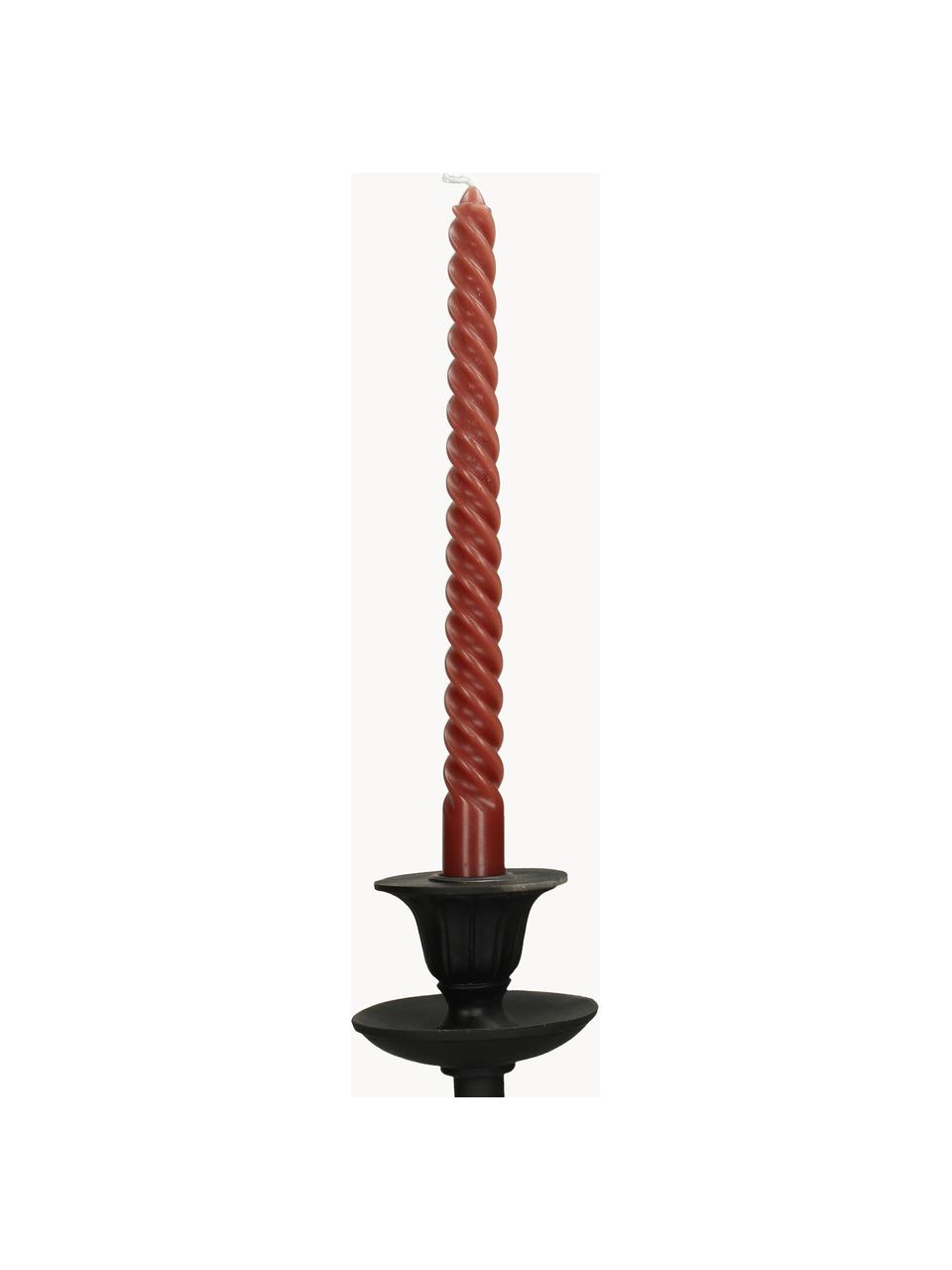 Stolní svíce Twisted, 4 ks, Vosk, Vínově červená, D 26 cm