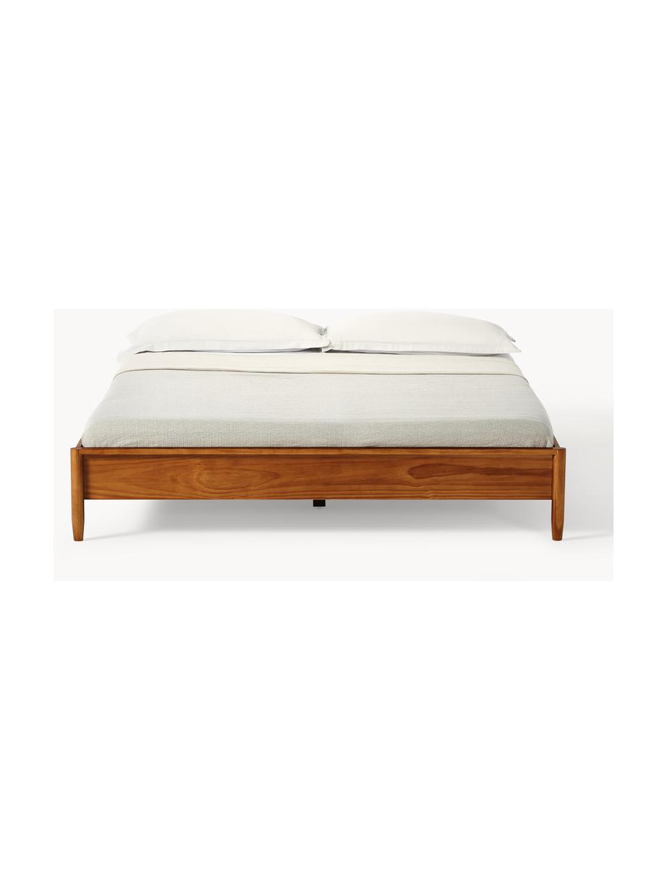 Dřevěná postel z borovicového dřeva Windsor, Masivní borovicové dřevo, certifikováno FSC, Borovicové dřevo, tmavé, Š 140 cm, D 200 cm