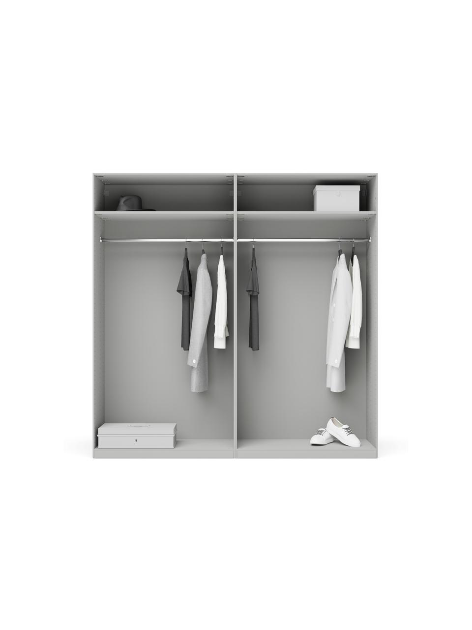 Armoire modulaire à portes battantes Leon, largeur 200 cm, plusieurs variantes, Gris, Basic Interior, hauteur 200 cm