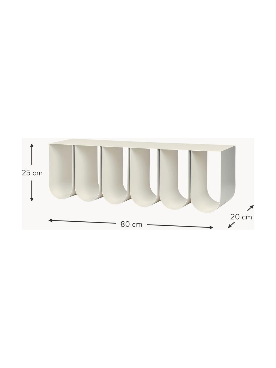 Estante de pared de metal Curved, Acero con pintura en polvo, Beige claro, An 80 x Al 25 cm