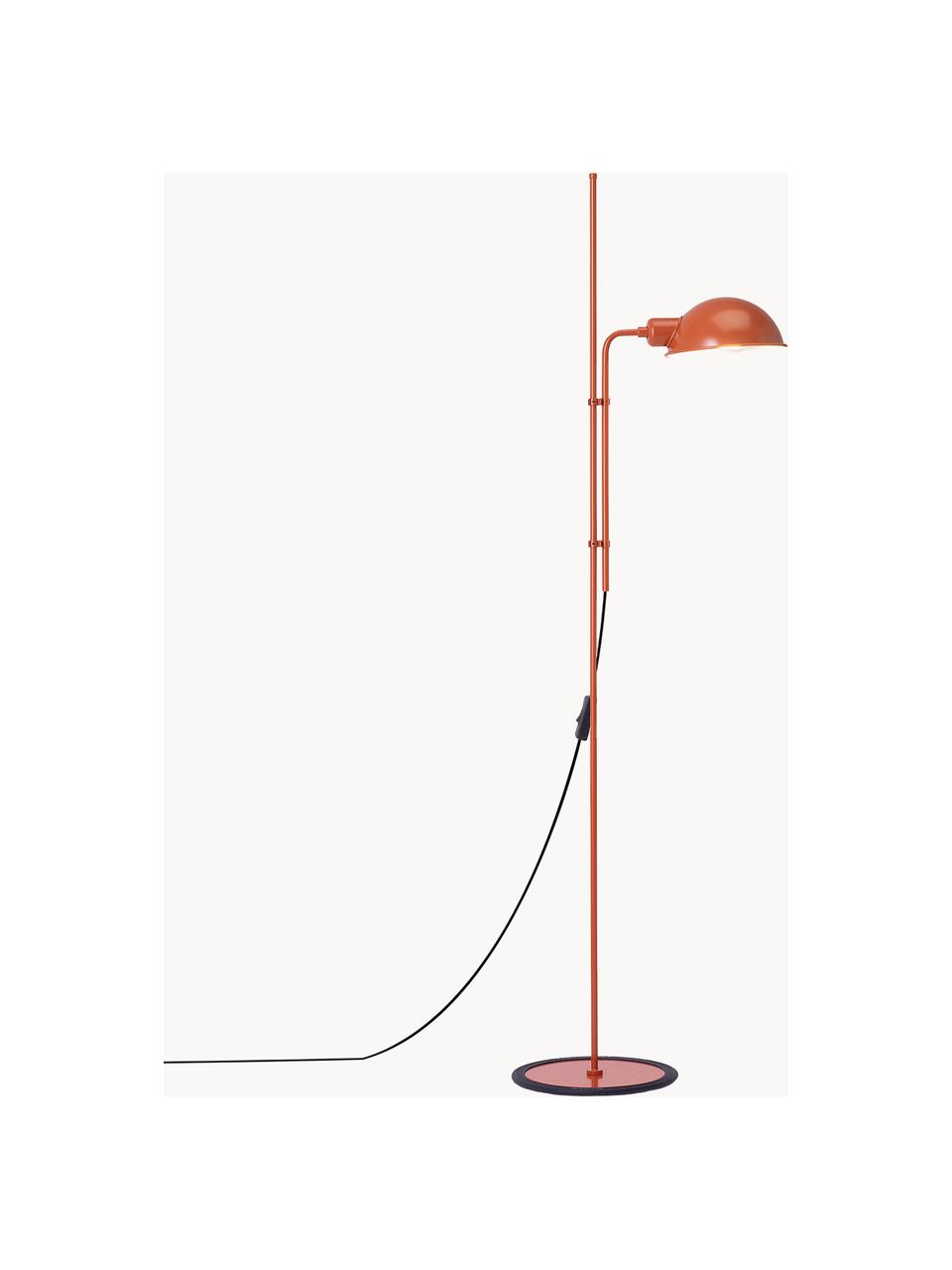 Kleine Stehlampe Funiculí mit verstellbarem Lampenschirm, Lampenschirm: Aluminium, beschichtet, Terrakotta, glänzend, H 135 cm