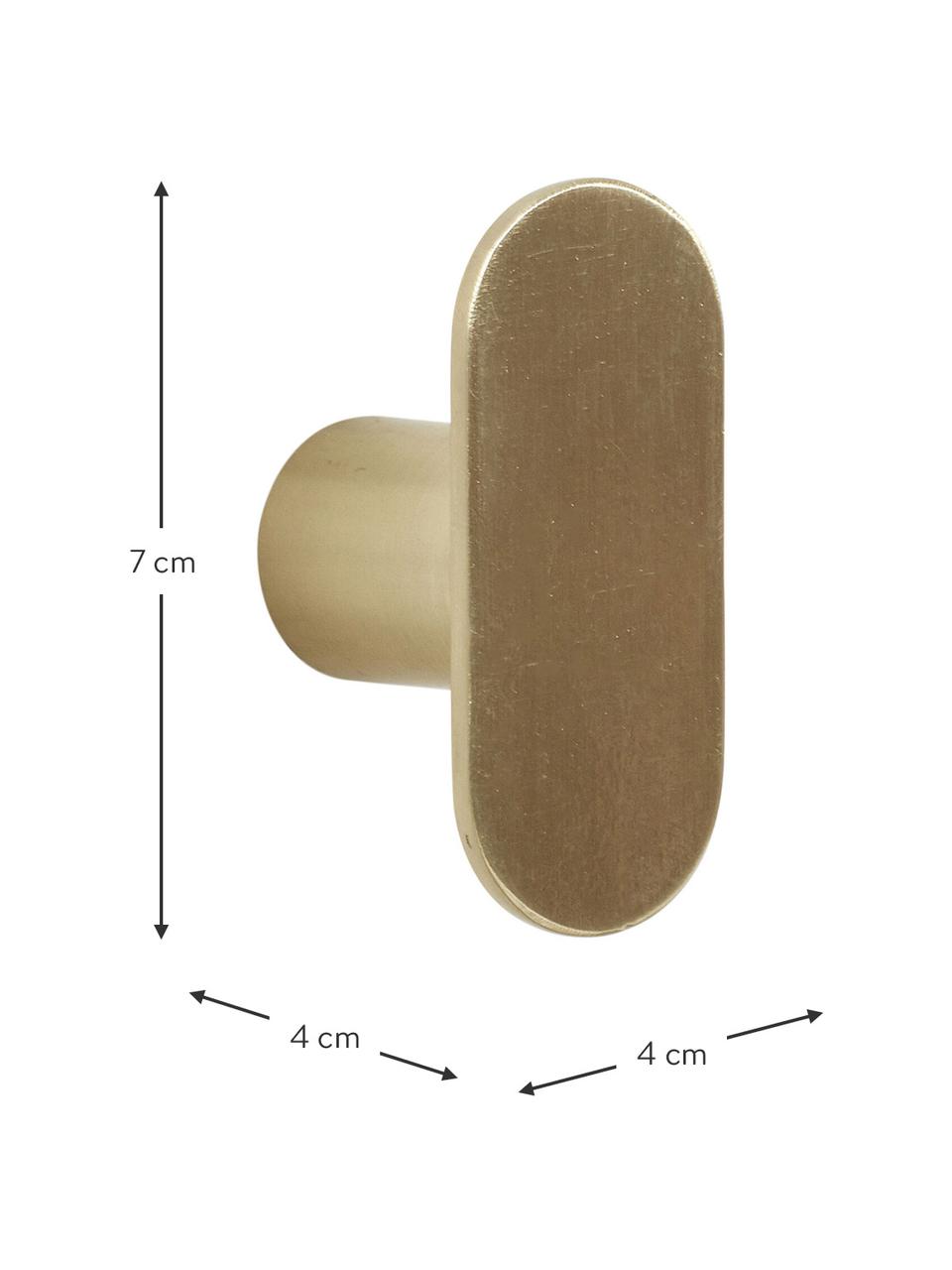 Wandhaak Piccollo van metaal, Gecoat staal, Goudkleurig, B 4 x H 7 cm