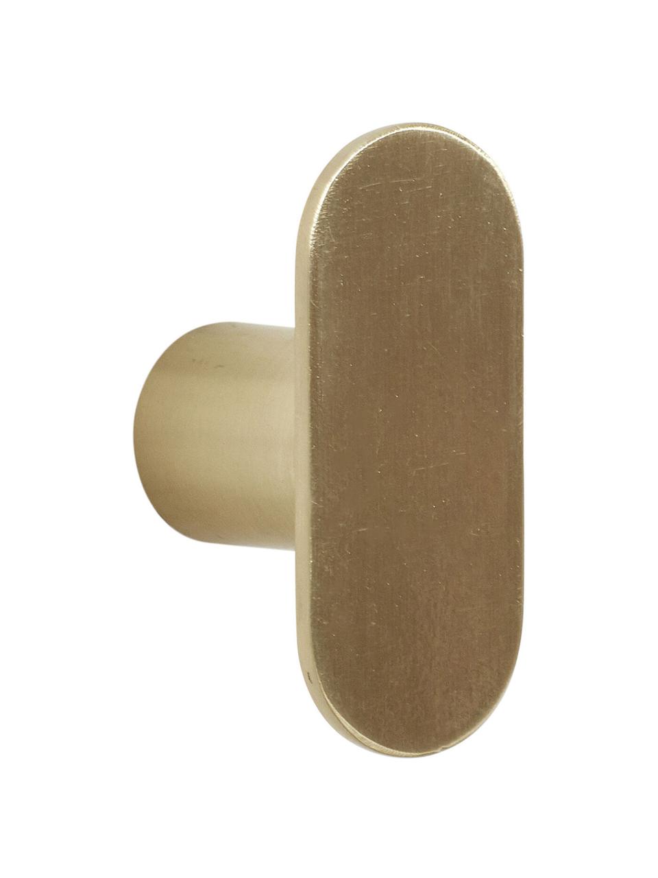 Patère en métal Piccollo, Acier, enduit, Couleur dorée, larg. 4 x haut. 7 cm