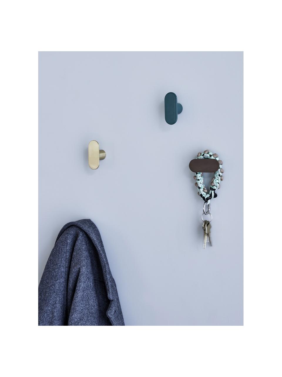 Nástěnný kovový háček Piccollo, Potažená ocel, Zlatá, Š 4 cm, V 7 cm