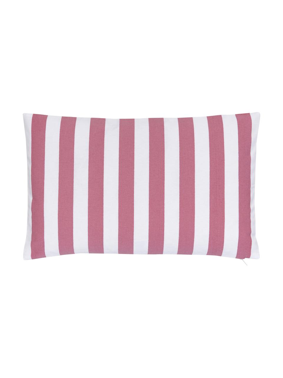 Housse de coussin rectangulaire rose/blanc Timon, 100 % coton, Rose, blanc, larg. 30 x long. 50 cm