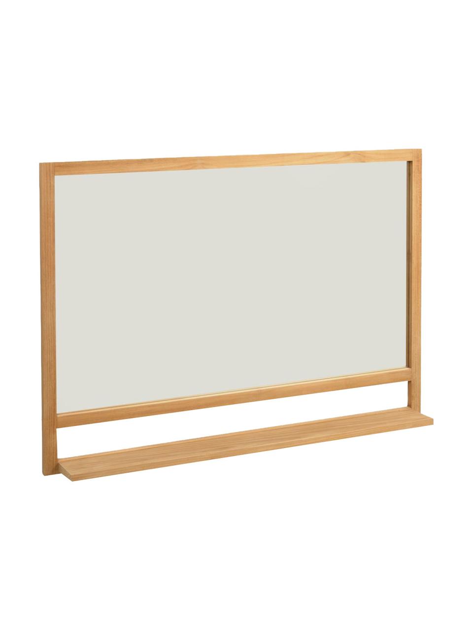 Lustro ścienne z ramą z drewna tekowego Taciana, Drewno tekowe, S 100 x W 70 cm