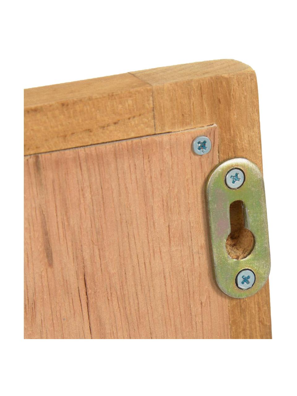 Wandspiegel Taciana mit Teakholzrahmen und Ablage, Spiegelfläche: Spiegelglas, Teakholz, B 100 x H 70 cm