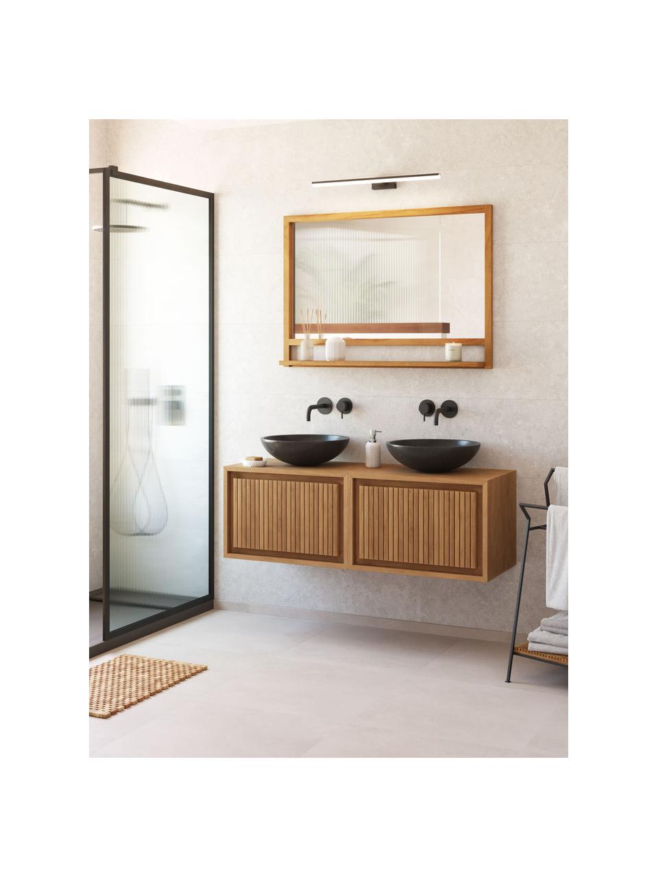 Lustro ścienne z ramą z drewna tekowego Taciana, Drewno tekowe, S 100 x W 70 cm