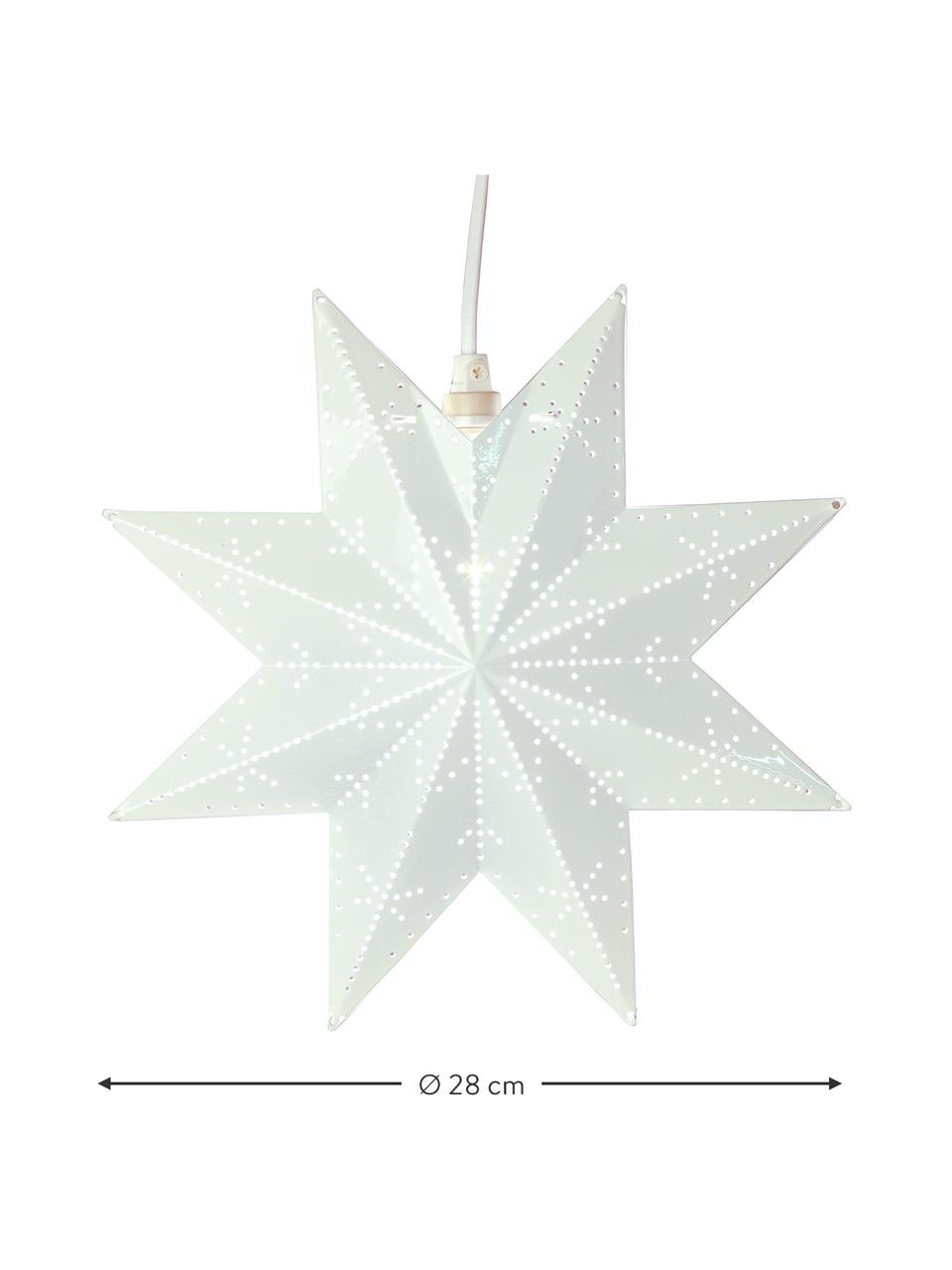 Estrella luminosa de metal Karina, Cable: plástico, Blanco, Ø 28 cm