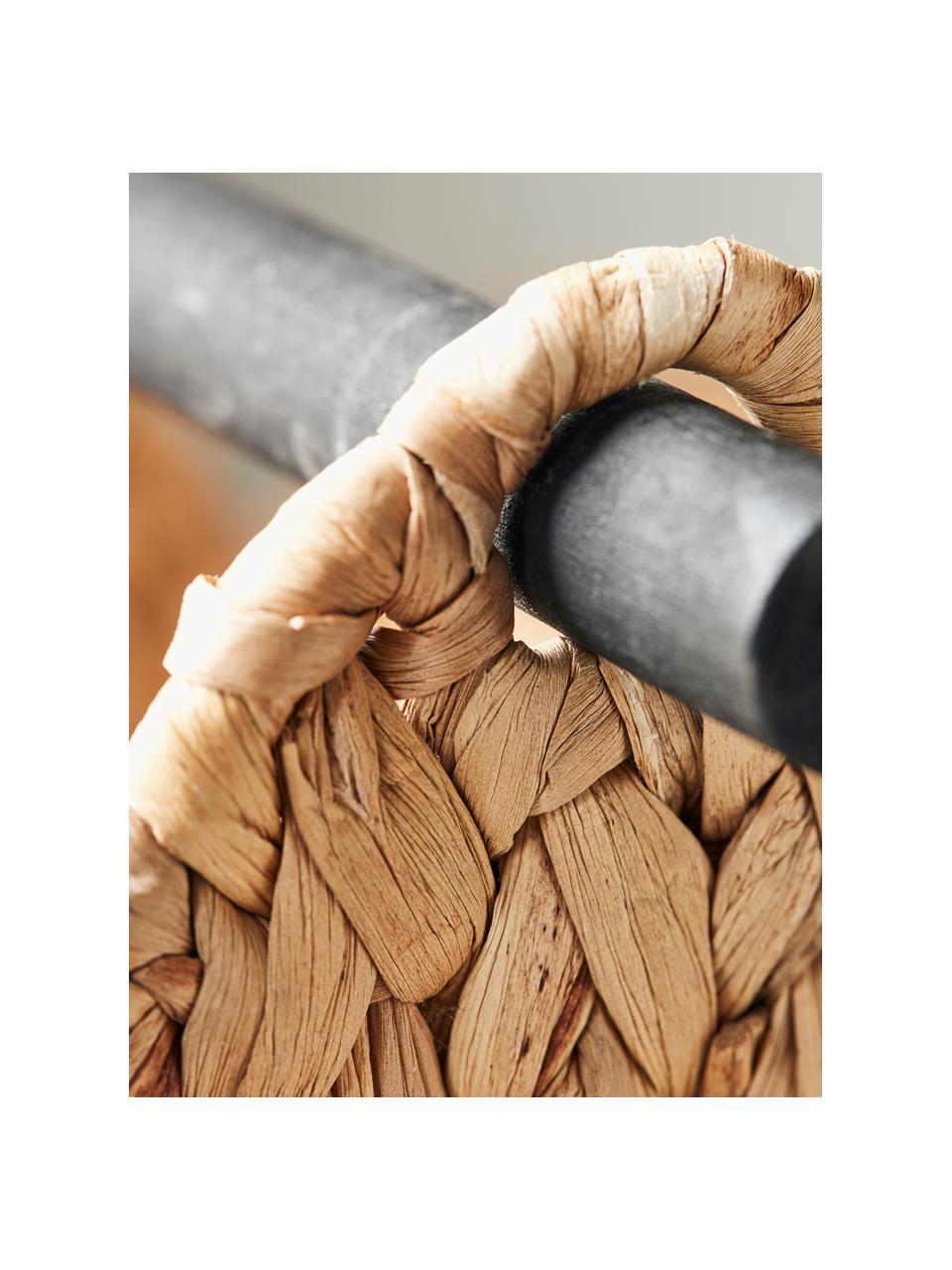 Porta carta igienica in fibra naturale fatto a mano Pape, Manico: legno di eucalipto, Marrone chiaro, Larg. 35 x Alt. 50 cm