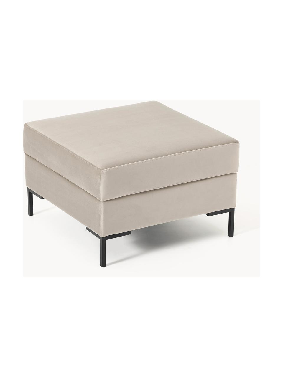 Sofa-Hocker Luna aus Samt mit Stauraum, Bezug: Samt (100 % Polyester) De, Gestell: Massives Buchenholz, Schi, Samt Greige, Goldfarben, B 77 x H 49 cm