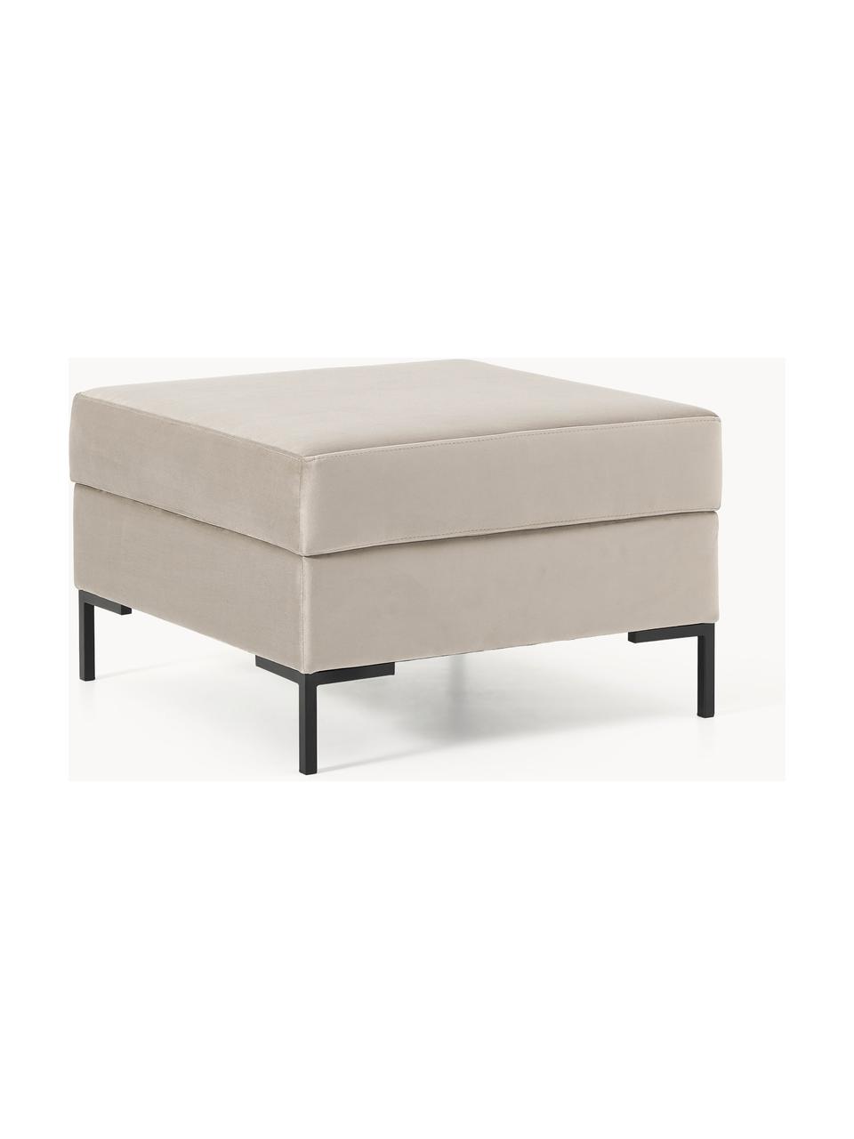 Sofa-Hocker Luna aus Samt mit Stauraum, Bezug: Samt (100 % Polyester) De, Gestell: Massives Buchenholz, Schi, Samt Greige, Goldfarben, B 77 x H 49 cm