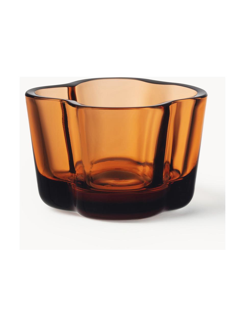 Teelichthalter Alvar Aalto, Glas, Orange, transparent, Ø 9 x H 6 cm