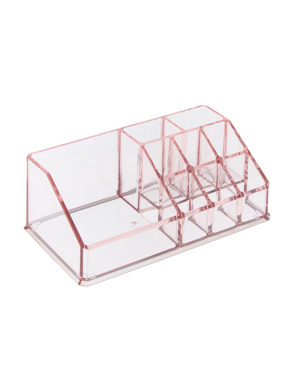 Organisateur salle de bains Valerie, Plastique, Rose, larg. 17 x haut. 7 cm