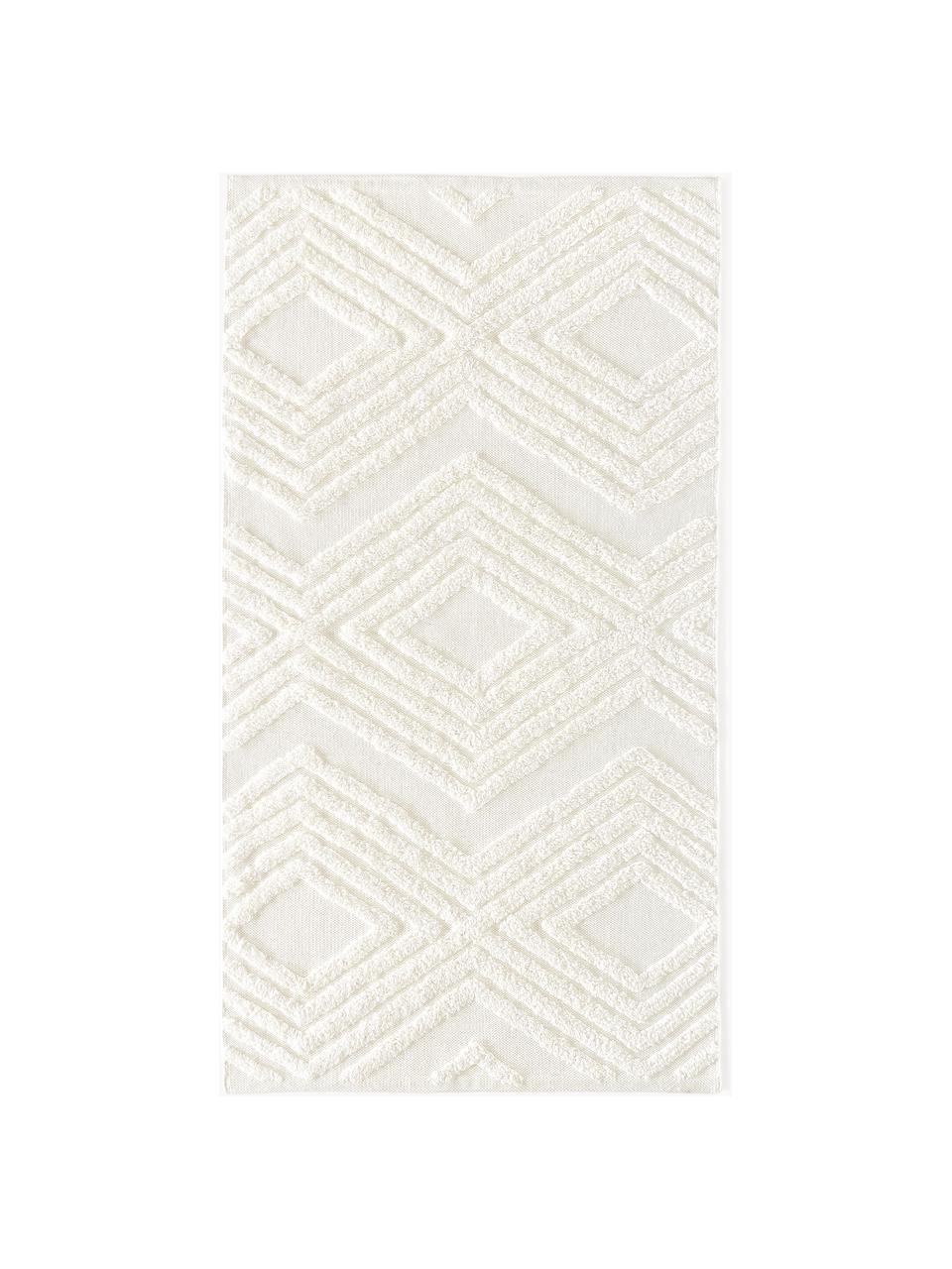 Tapis en coton tissé à la main Ziggy, 100 % coton, Blanc crème, larg. 80 x long. 150 cm (taille XS)