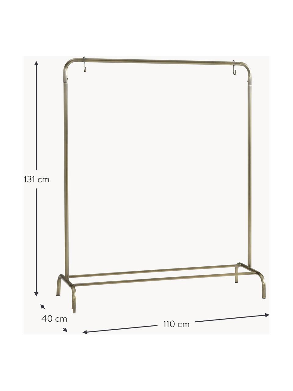 Stojan na oblečenie z kovu Industri, Lakovaný kov, Odtiene zlatej, Š 110 x V 131 cm